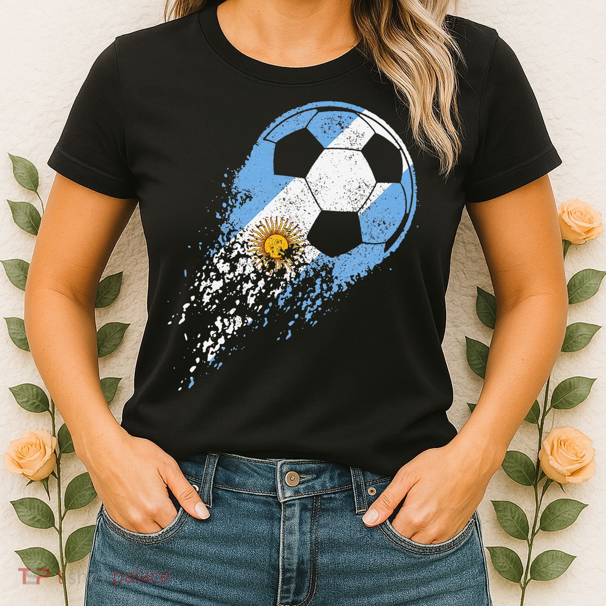 Argentina Soccer Argentinian Flag Pride Soccer Player Women's T-Shirt