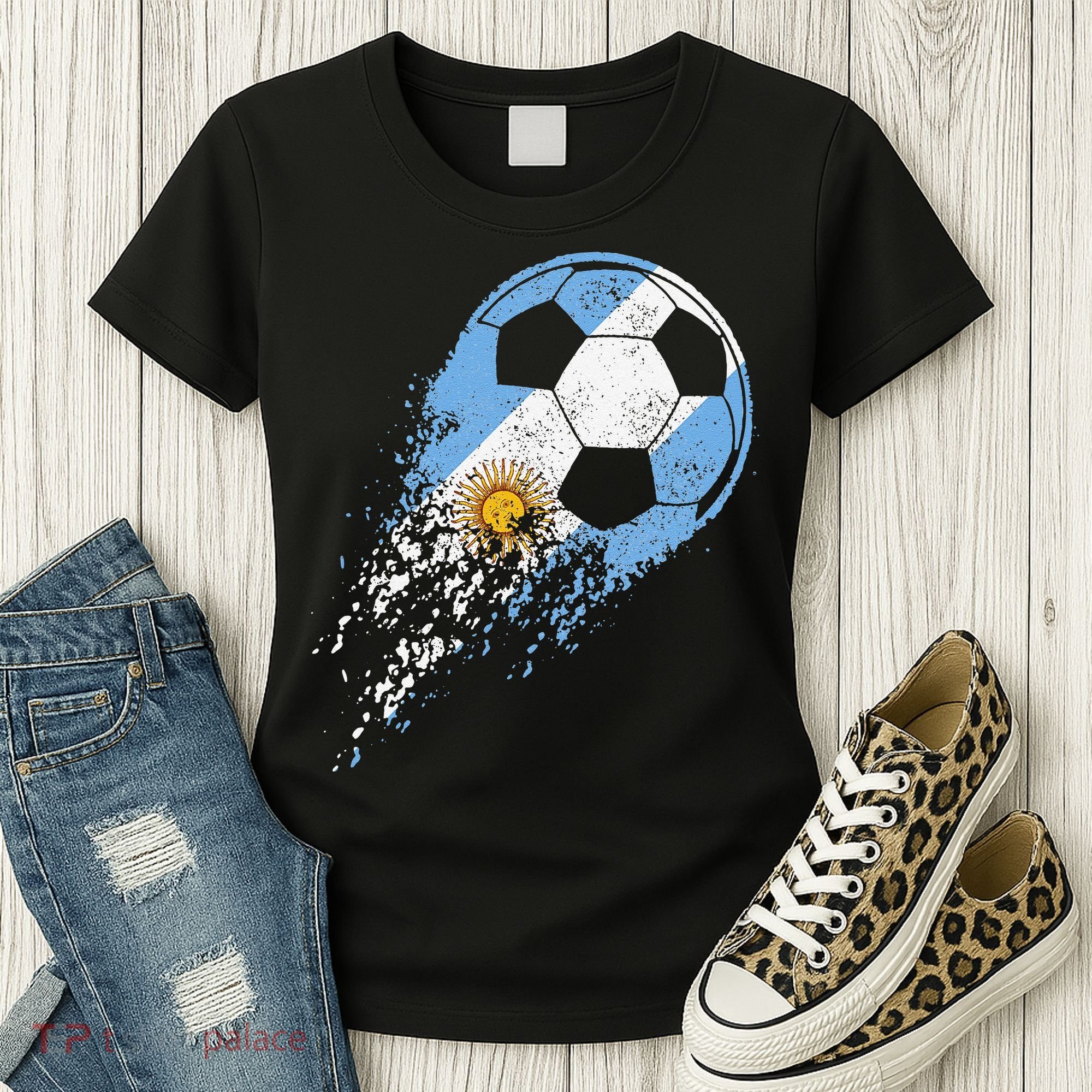 Argentina Soccer Argentinian Flag Pride Soccer Player Women's T-Shirt