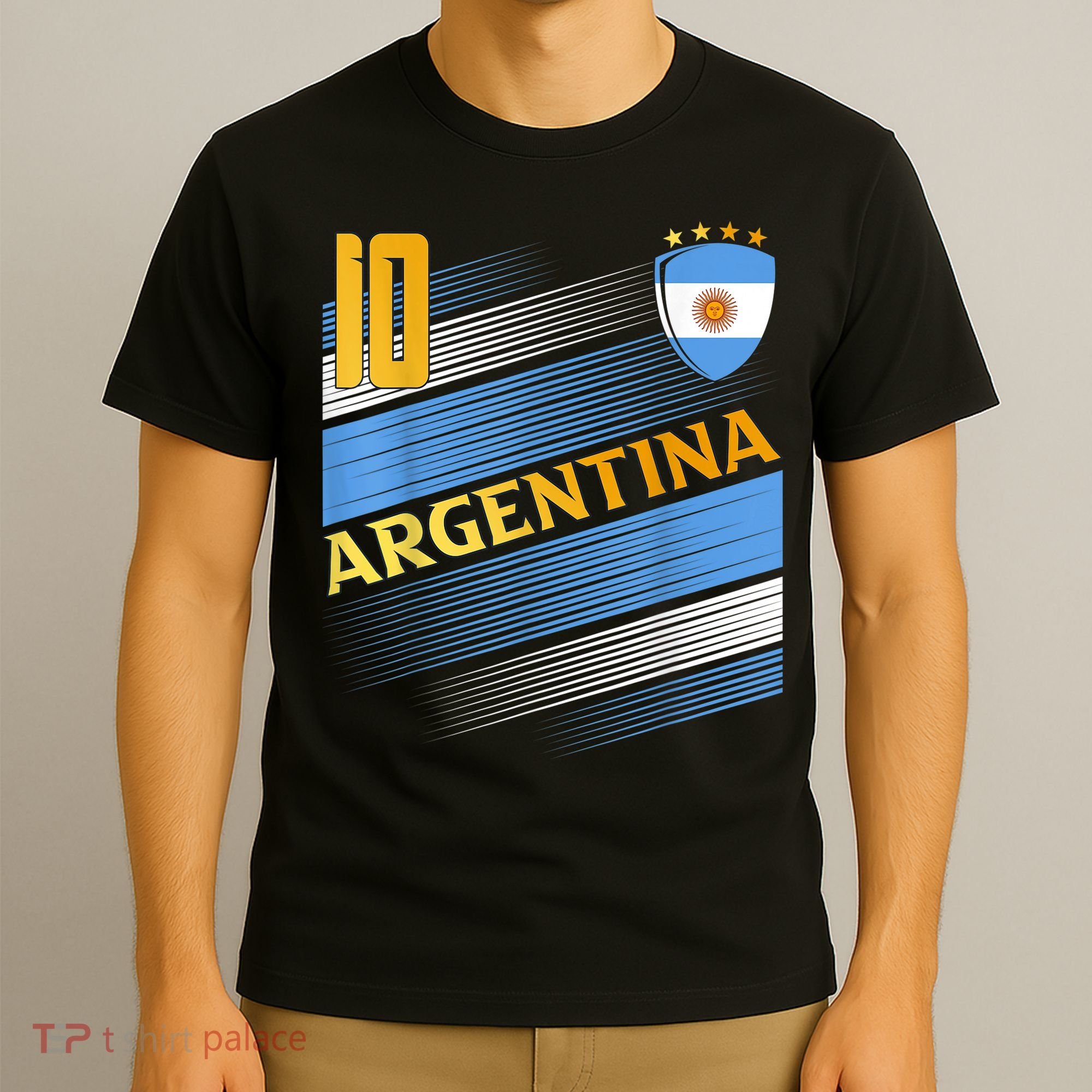 Argentina Soccer Argentinian Flag Football Retro 10 Jersey T-Shirt