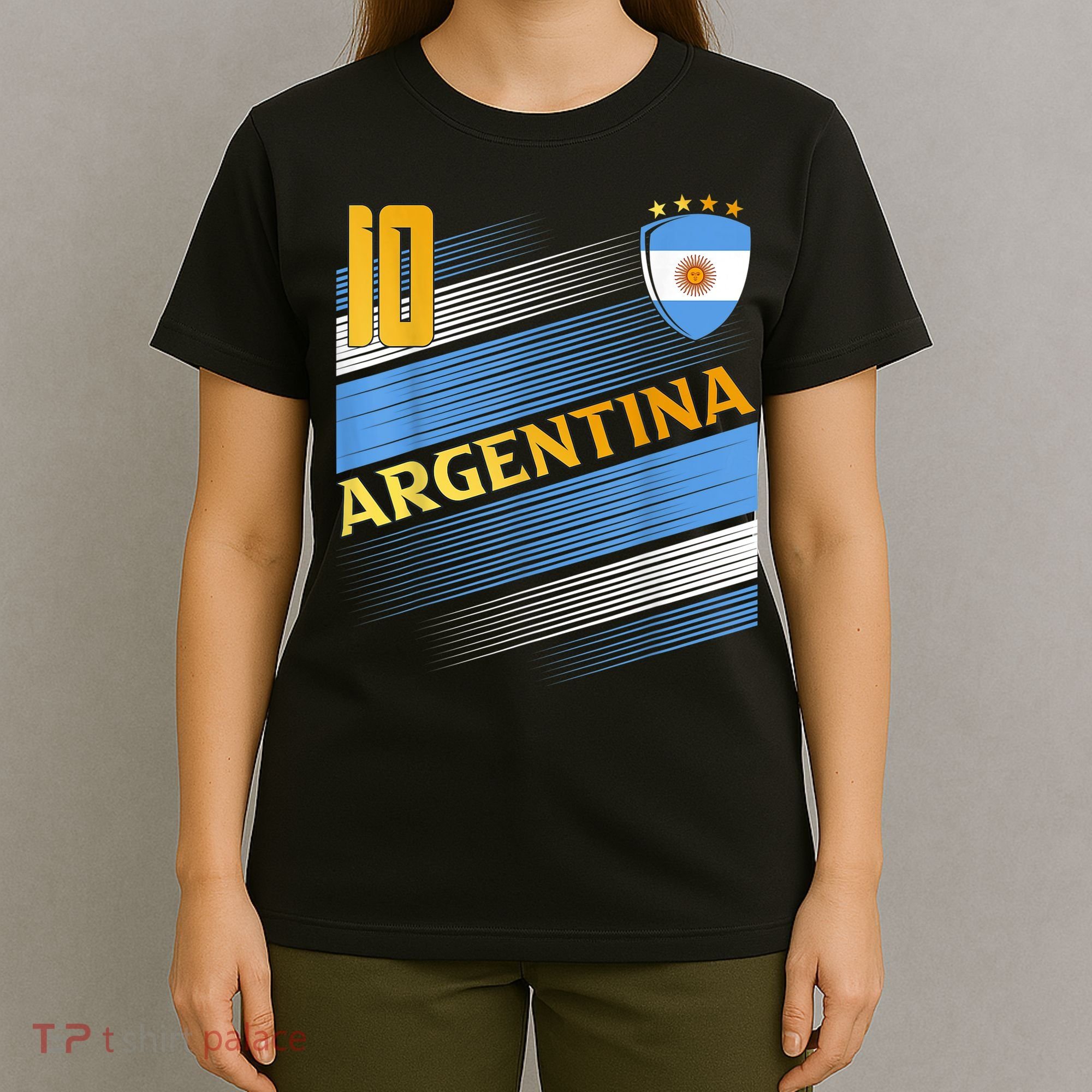 Argentina Soccer Argentinian Flag Football Retro 10 Jersey T-Shirt
