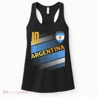Argentina Soccer Argentinian Flag Football Retro 10 Jersey Women's Tank Top thumb 0