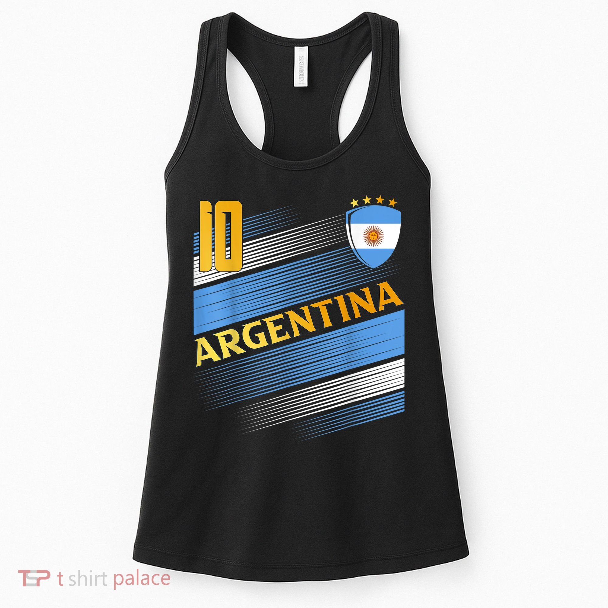 Argentina Soccer Argentinian Flag Football Retro 10 Jersey Women's Tank Top