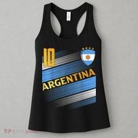 Argentina Soccer Argentinian Flag Football Retro 10 Jersey Women's Tank Top thumb 3