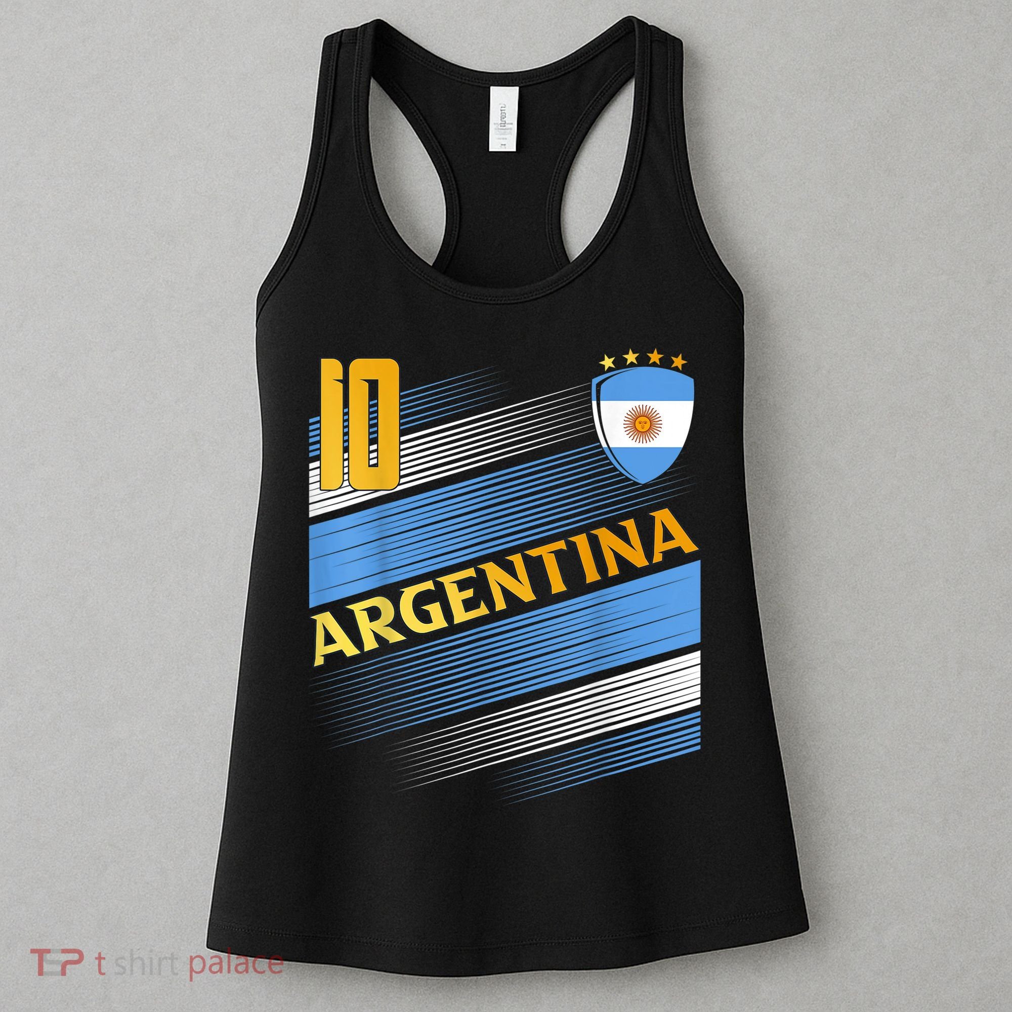 Argentina Soccer Argentinian Flag Football Retro 10 Jersey Women's Tank Top