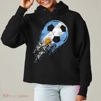 Argentina Soccer Argentinian Flag Pride Soccer Player Ladies Heavyweight Boxy Pullover Hoodie thumb 0