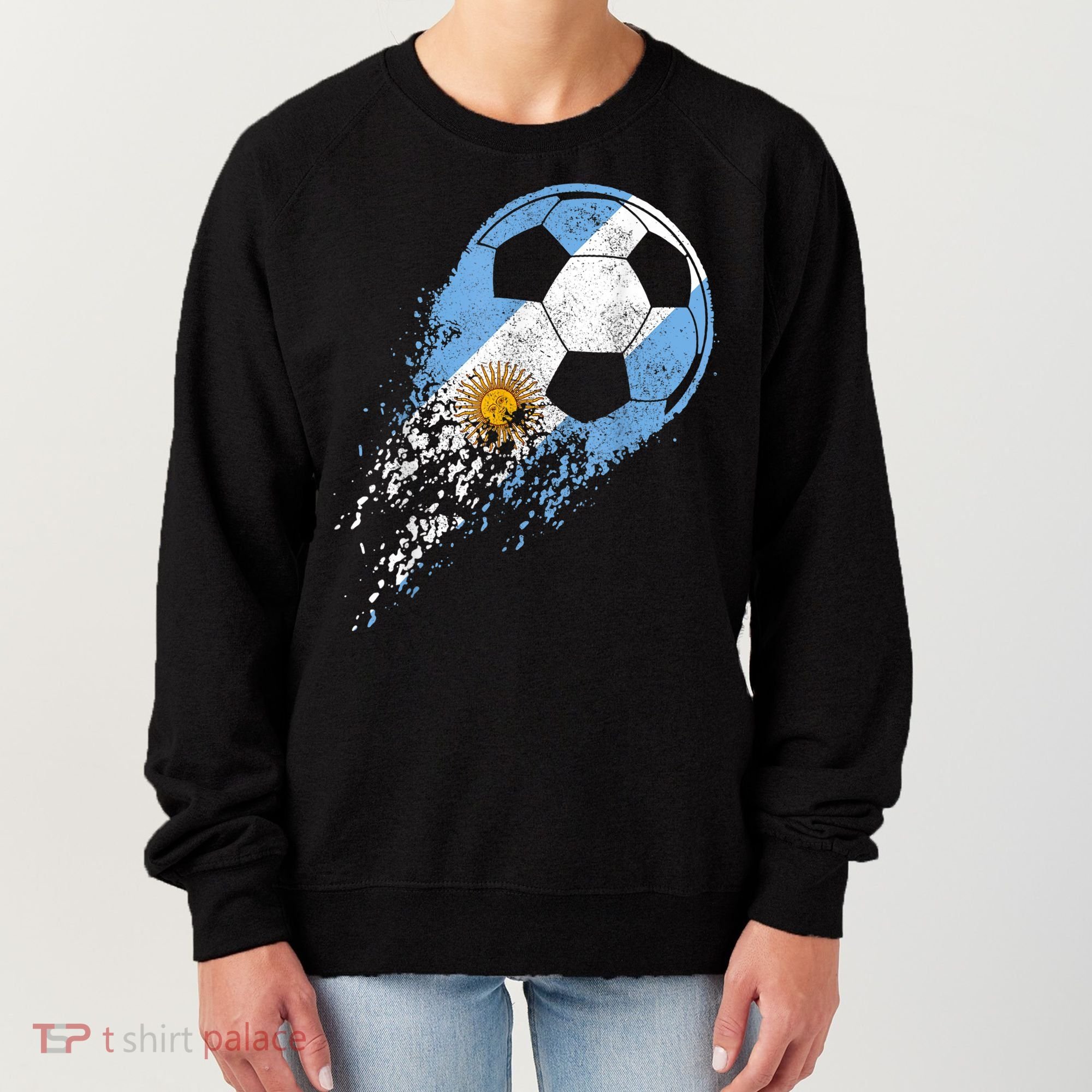 Argentina Soccer Argentinian Flag Pride Soccer Player Women's Sweatshirt