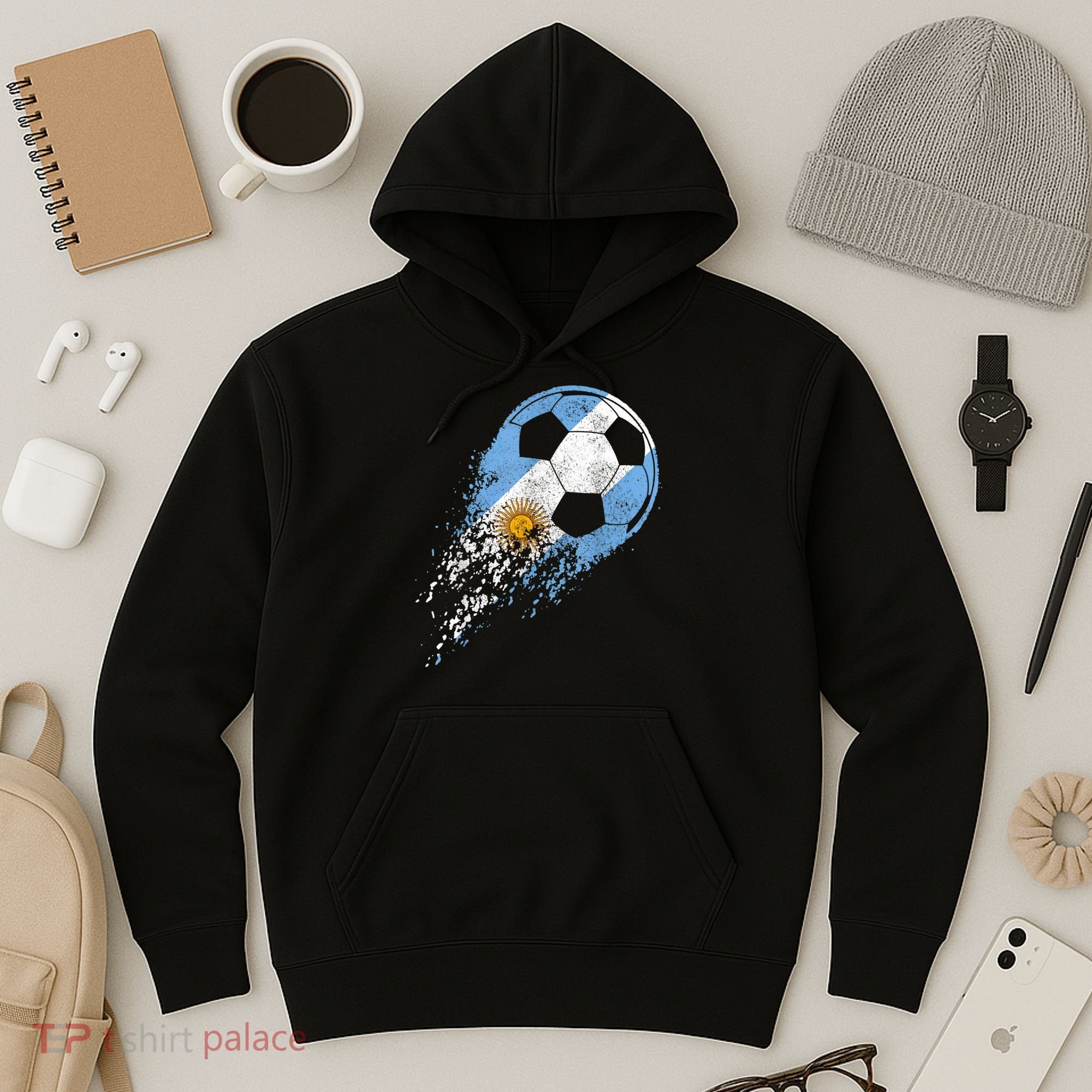 Argentina Soccer Argentinian Flag Pride Soccer Player Hoodie