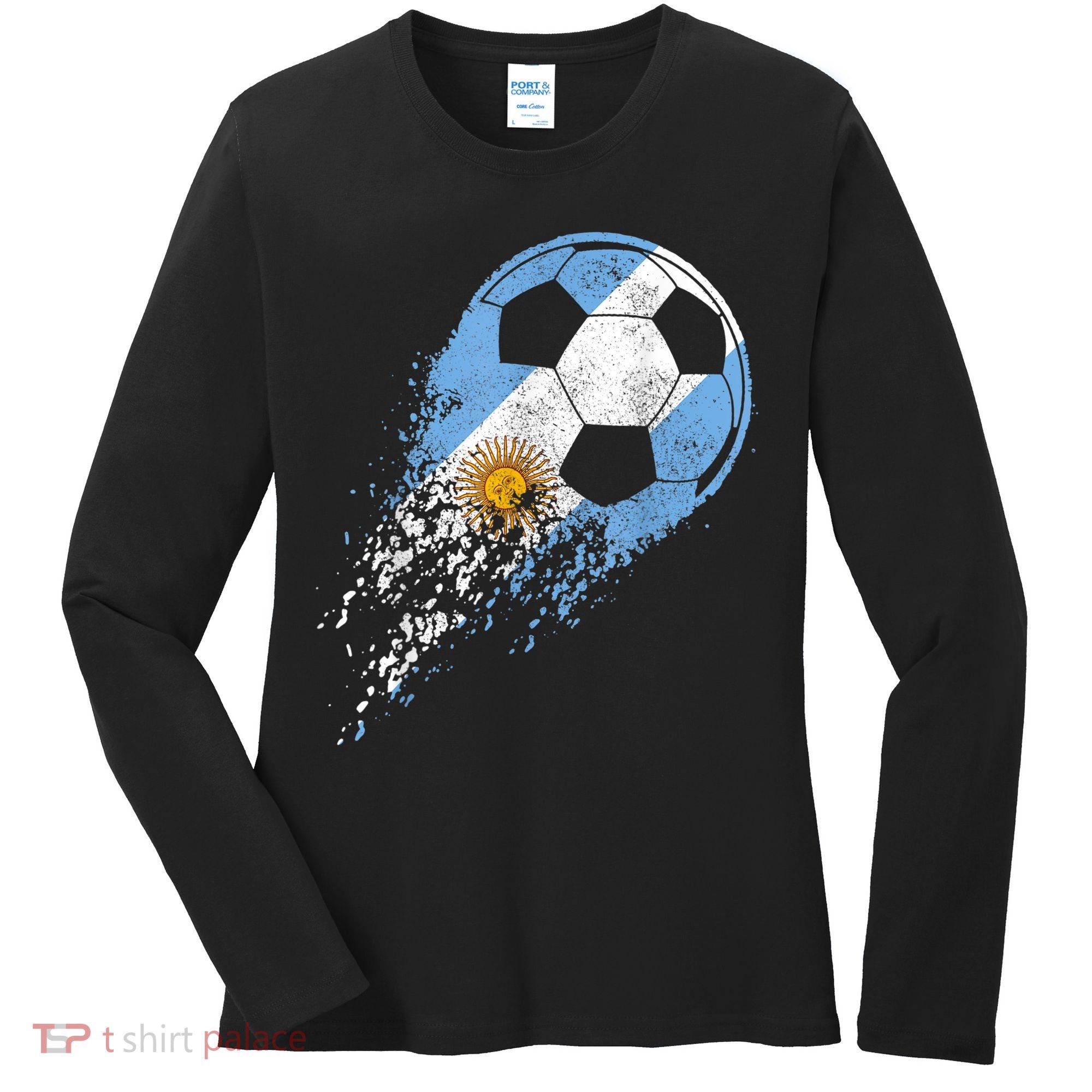 Argentina Soccer Argentinian Flag Pride Soccer Player Women's Long Sleeve Shirt
