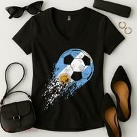 Argentina Soccer Argentinian Flag Pride Soccer Player Women's V-Neck T-Shirt thumb 2