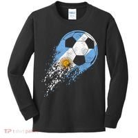 Argentina Soccer Argentinian Flag Pride Soccer Player Kids Long Sleeve Shirt thumb 0