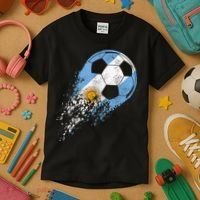 Argentina Soccer Argentinian Flag Pride Soccer Player Kids T-Shirt thumb 3