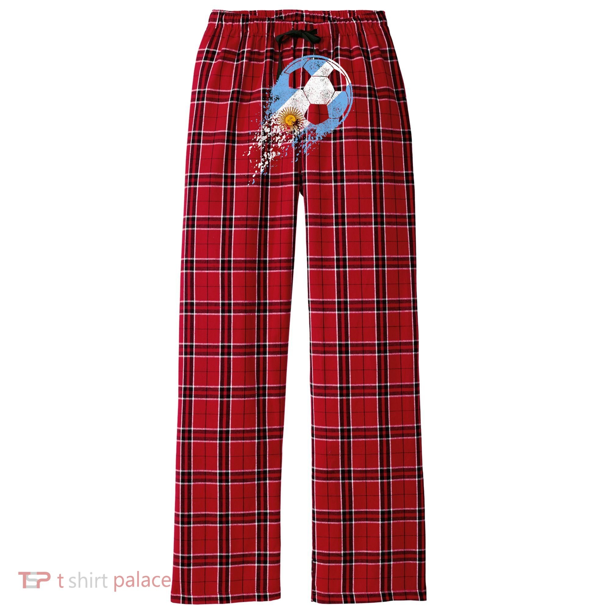 Argentina Soccer Argentinian Flag Pride Soccer Player Women's Flannel Plaid Pajama Pants
