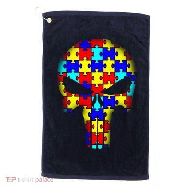 Autism Skull Golf Towel