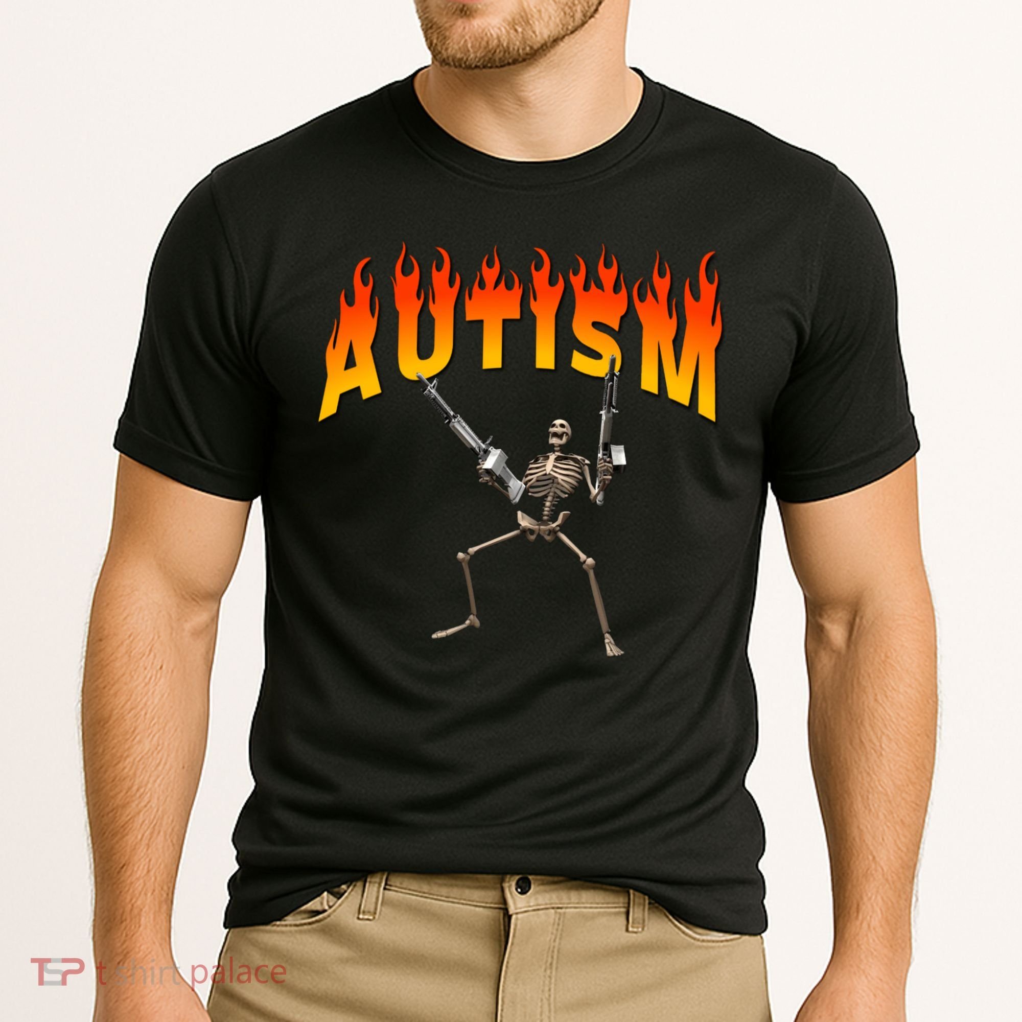 Autism Skeleton Cooling Performance Crew T-Shirt