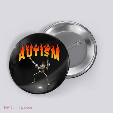 Autism Skeleton Button