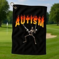 Autism Skeleton Golf Towel thumb 1