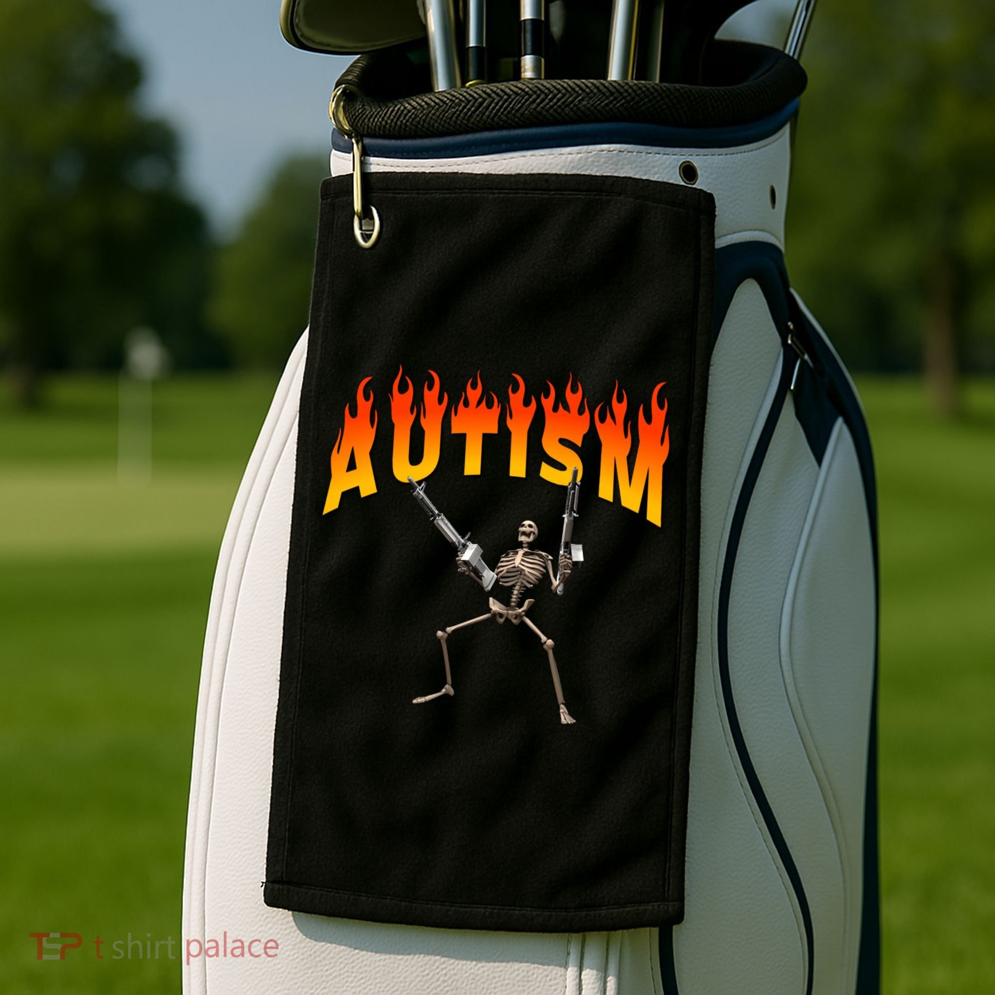 Autism Skeleton Golf Towel