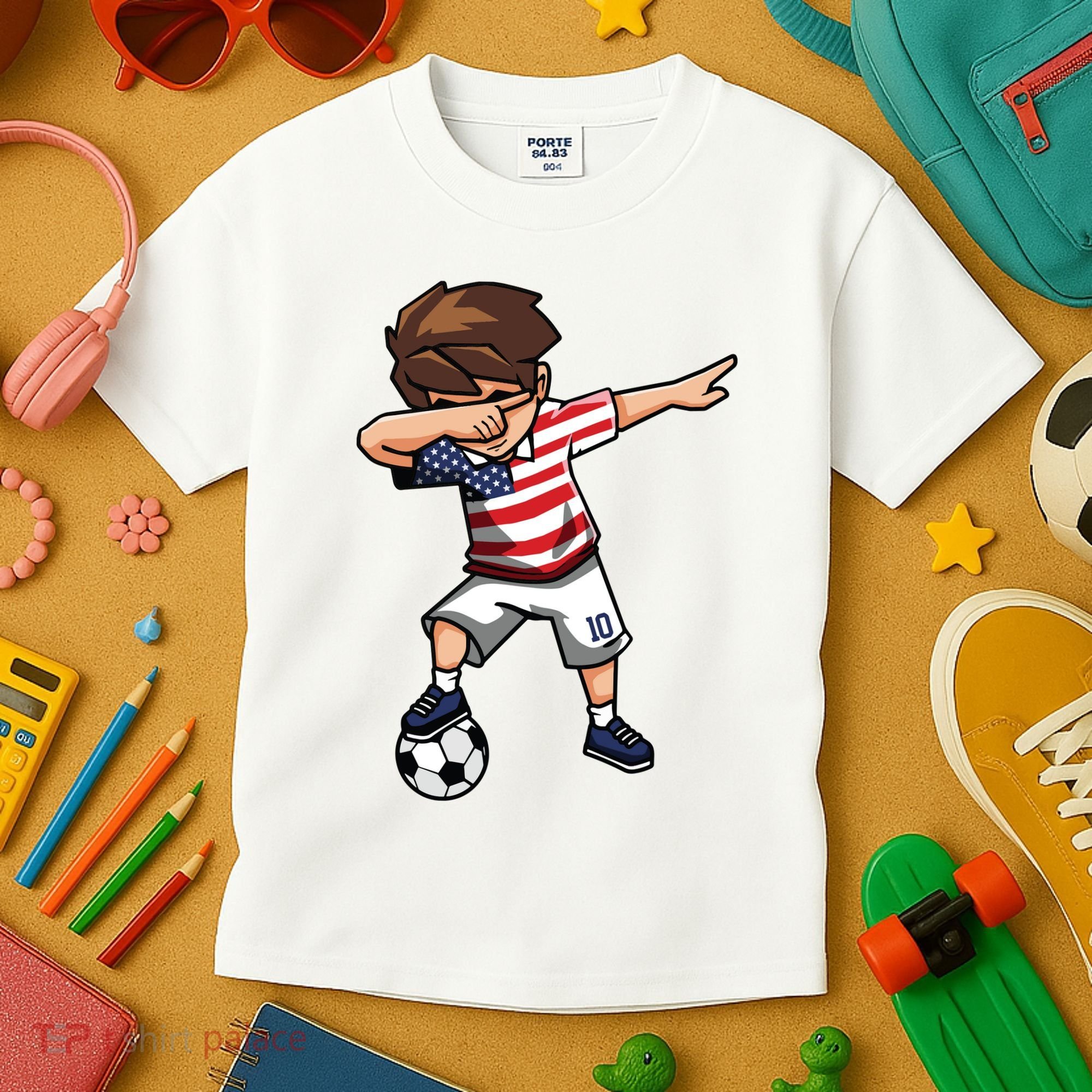 Argentina Soccer Argentinian Flag Pride Soccer Player Kids T-Shirt