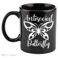 Anti Social Butterfly 11oz C Handle Ceramic Mug thumb 2