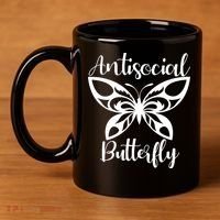Anti Social Butterfly 11oz C Handle Ceramic Mug thumb 4