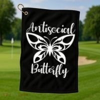 Anti Social Butterfly Golf Towel thumb 1
