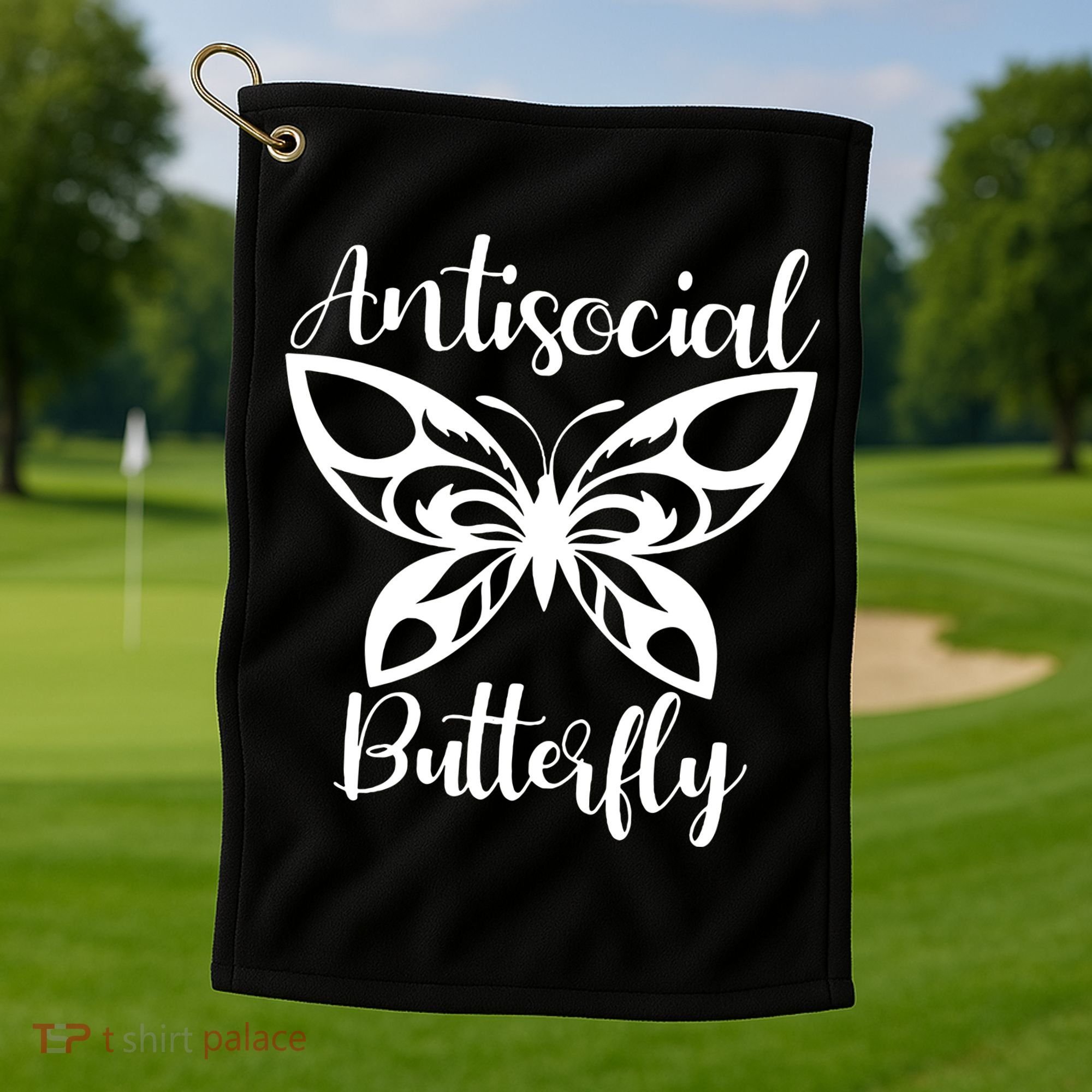 Anti Social Butterfly Golf Towel