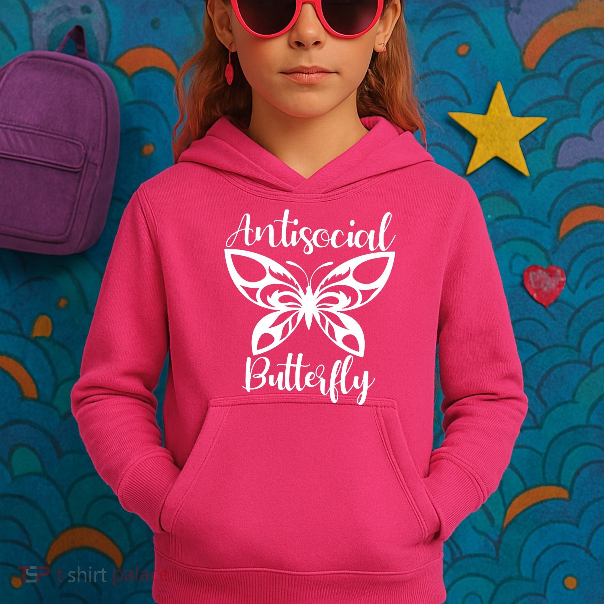 Anti Social Butterfly Kids Hoodie