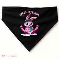 Apres Ski Bunny Ing Wine Funny Skiing Pink Rabbit Party Funny Gift USA-Made Doggie Bandana thumb 0