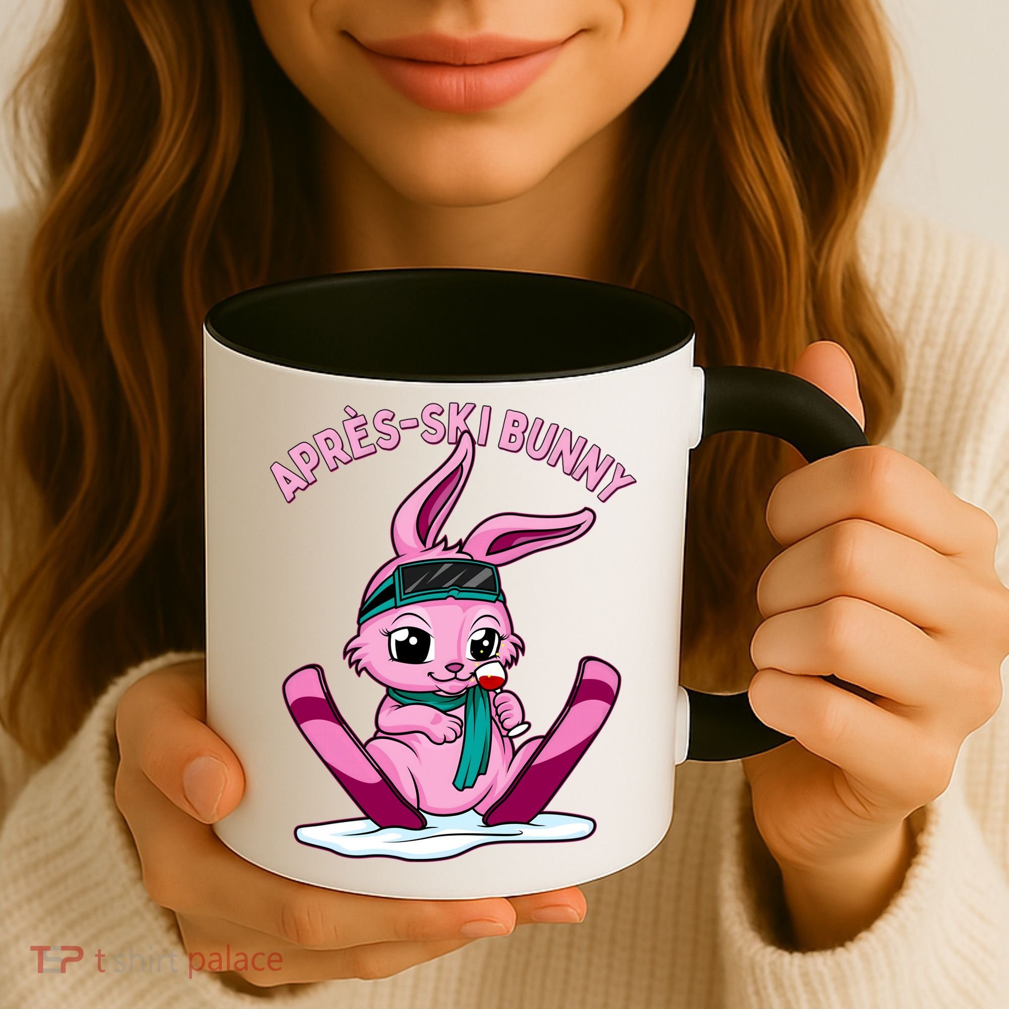 Apres Ski Bunny Ing Wine Funny Skiing Pink Rabbit Party Funny Gift Coffee Mug