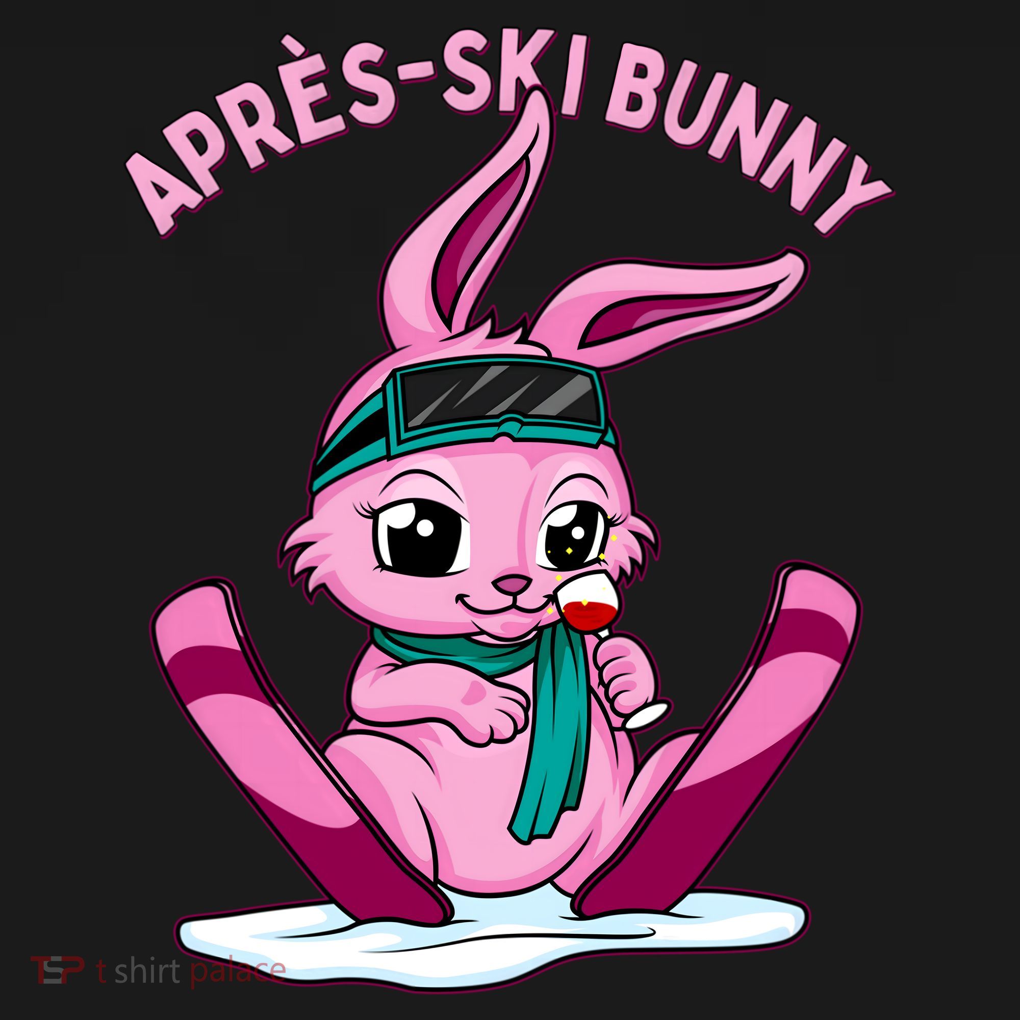 Apres Ski Bunny Ing Wine Funny Skiing Pink Rabbit Party Funny Gift Women's Hoodie
