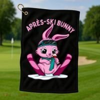 Apres Ski Bunny Ing Wine Funny Skiing Pink Rabbit Party Funny Gift Golf Towel thumb 1