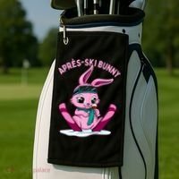 Apres Ski Bunny Ing Wine Funny Skiing Pink Rabbit Party Funny Gift Golf Towel thumb 2