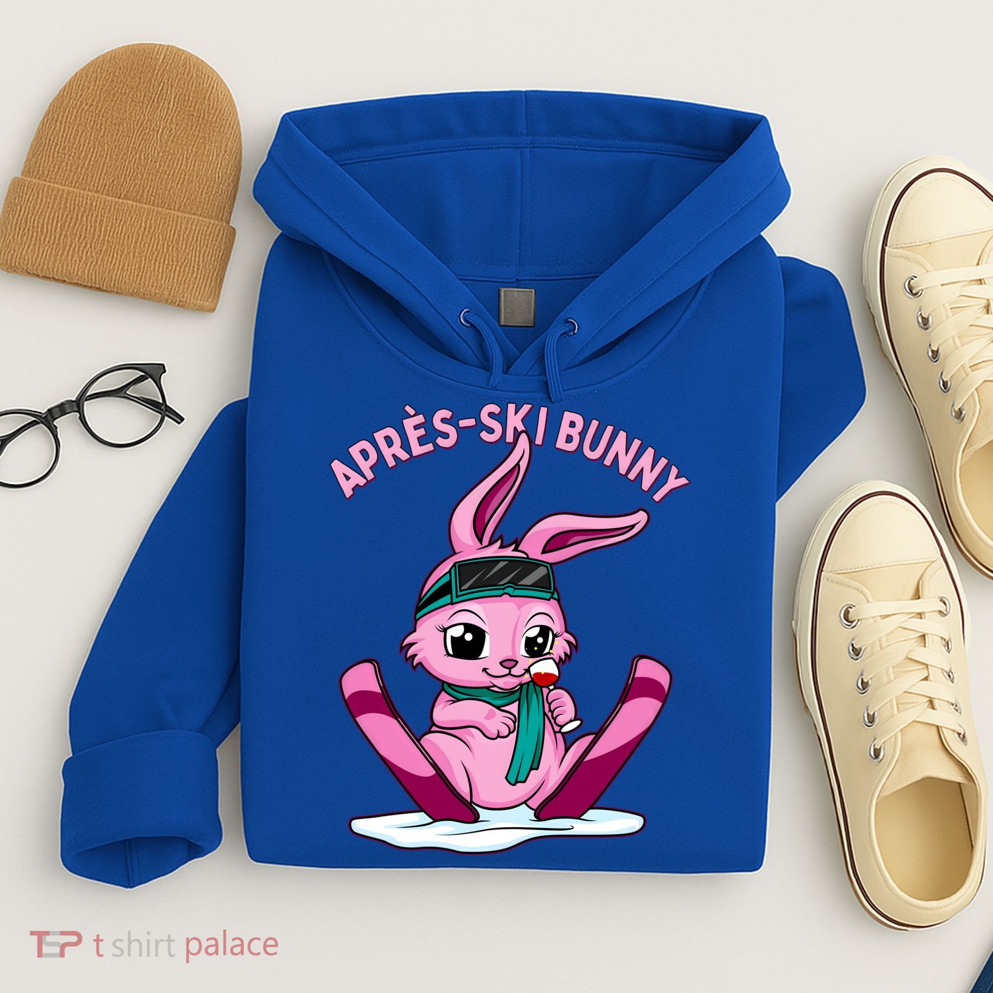 Apres Ski Bunny Ing Wine Funny Skiing Pink Rabbit Party Funny Gift Hoodie