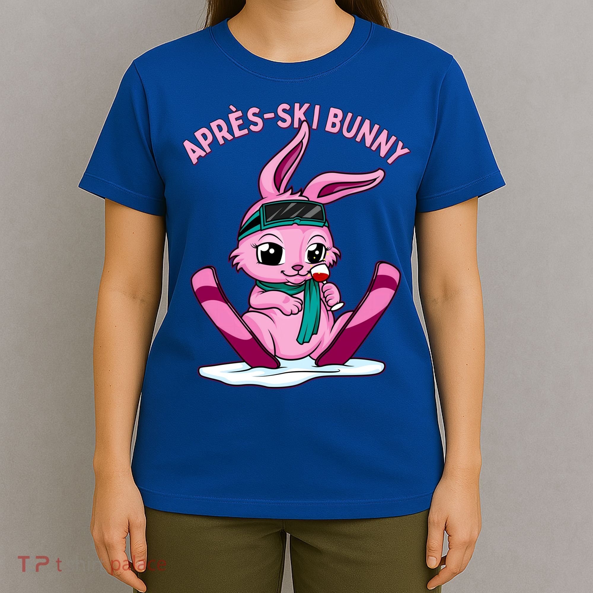 Apres Ski Bunny Ing Wine Funny Skiing Pink Rabbit Party Funny Gift T-Shirt