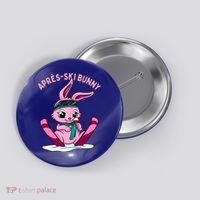 Apres Ski Bunny Ing Wine Funny Skiing Pink Rabbit Party Funny Gift Button thumb 0