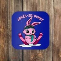 Apres Ski Bunny Ing Wine Funny Skiing Pink Rabbit Party Funny Gift Coaster thumb 0