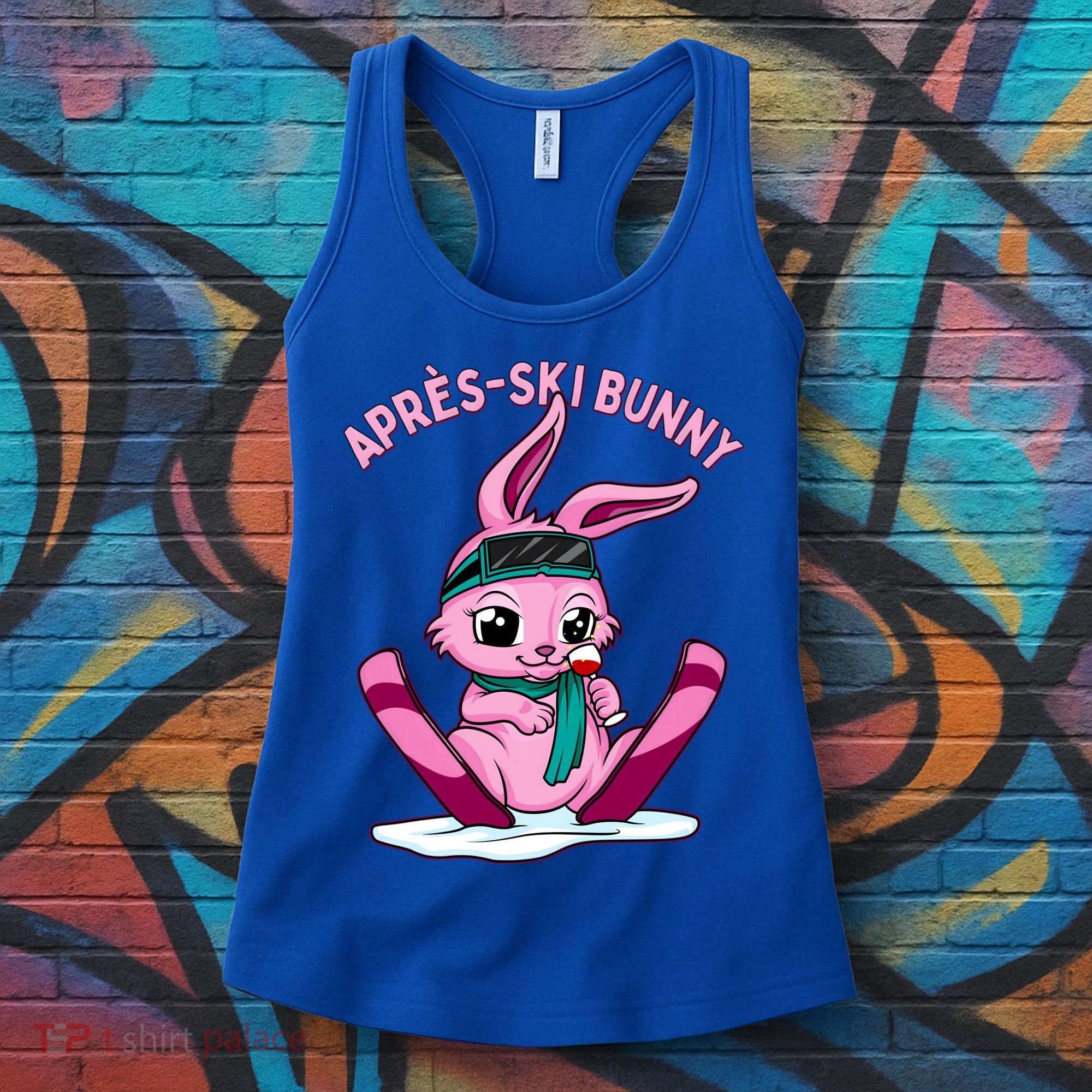 Apres Ski Bunny Ing Wine Funny Skiing Pink Rabbit Party Funny Gift Women's Tank Top