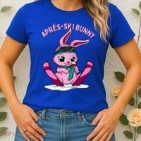 Apres Ski Bunny Ing Wine Funny Skiing Pink Rabbit Party Funny Gift Women's T-Shirt thumb 2