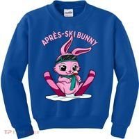 Apres Ski Bunny Ing Wine Funny Skiing Pink Rabbit Party Funny Gift Kids Sweatshirt thumb 0