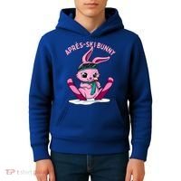 Apres Ski Bunny Ing Wine Funny Skiing Pink Rabbit Party Funny Gift Kids Hoodie thumb 4