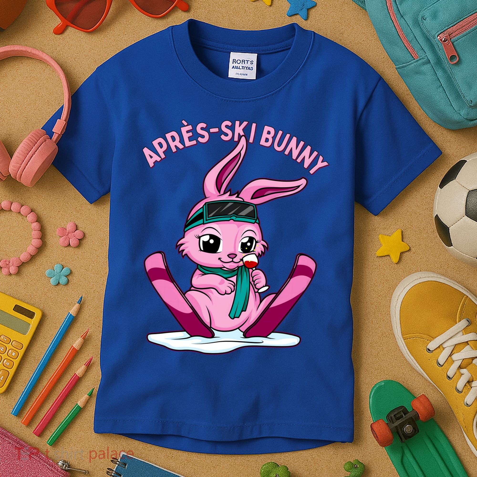 Apres Ski Bunny Ing Wine Funny Skiing Pink Rabbit Party Funny Gift Kids T-Shirt
