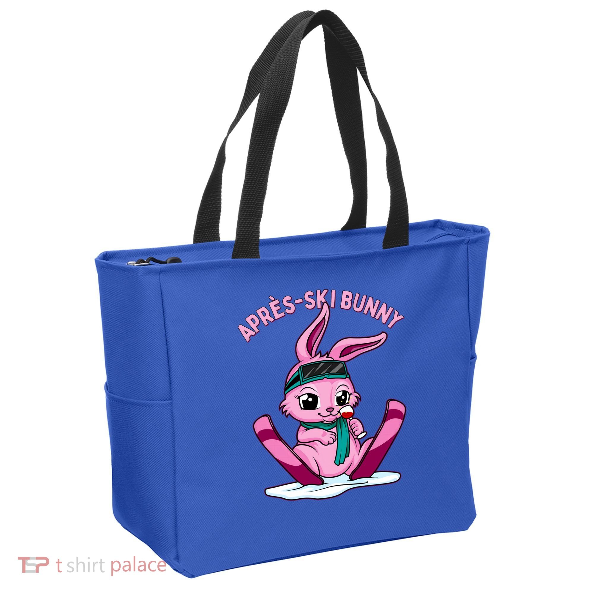 Apres Ski Bunny Ing Wine Funny Skiing Pink Rabbit Party Funny Gift Tote Bag