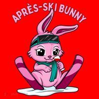 Apres Ski Bunny Ing Wine Funny Skiing Pink Rabbit Party Funny Gift Santa Hat thumb 1