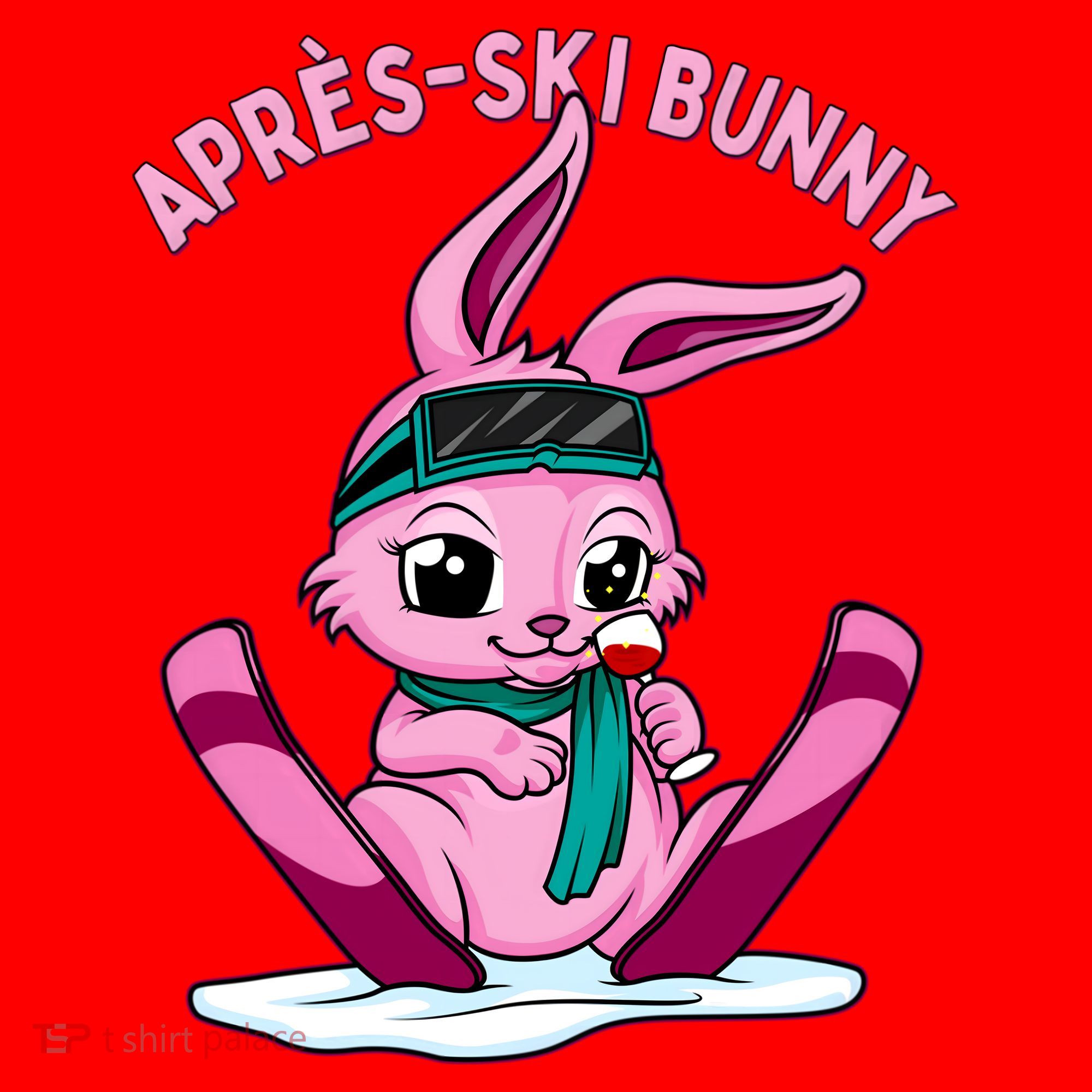 Apres Ski Bunny Ing Wine Funny Skiing Pink Rabbit Party Funny Gift Santa Hat