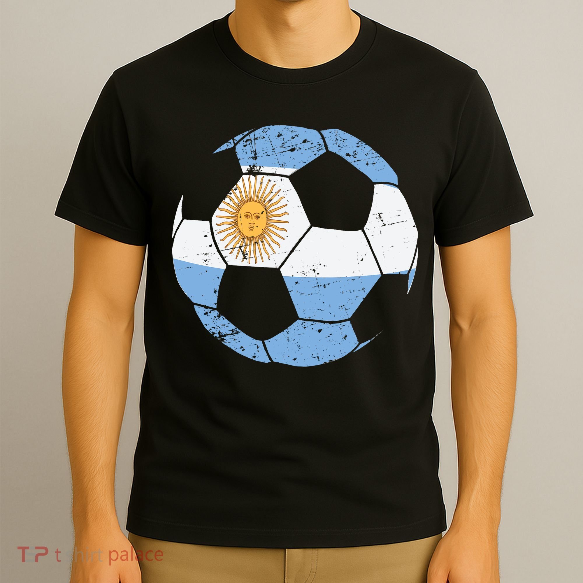 Argentina Soccer Ball Flag Jersey Argentinian Football T-Shirt
