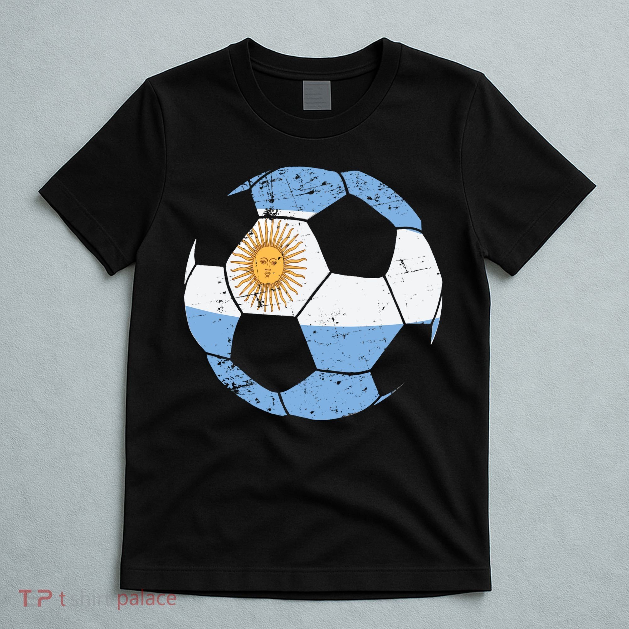 Argentina Soccer Ball Flag Jersey Argentinian Football T-Shirt