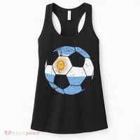 Argentina Soccer Ball Flag Jersey Argentinian Football Women's Tank Top thumb 0