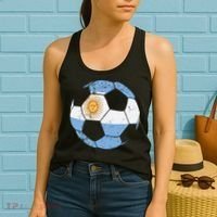 Argentina Soccer Ball Flag Jersey Argentinian Football Women's Tank Top thumb 2