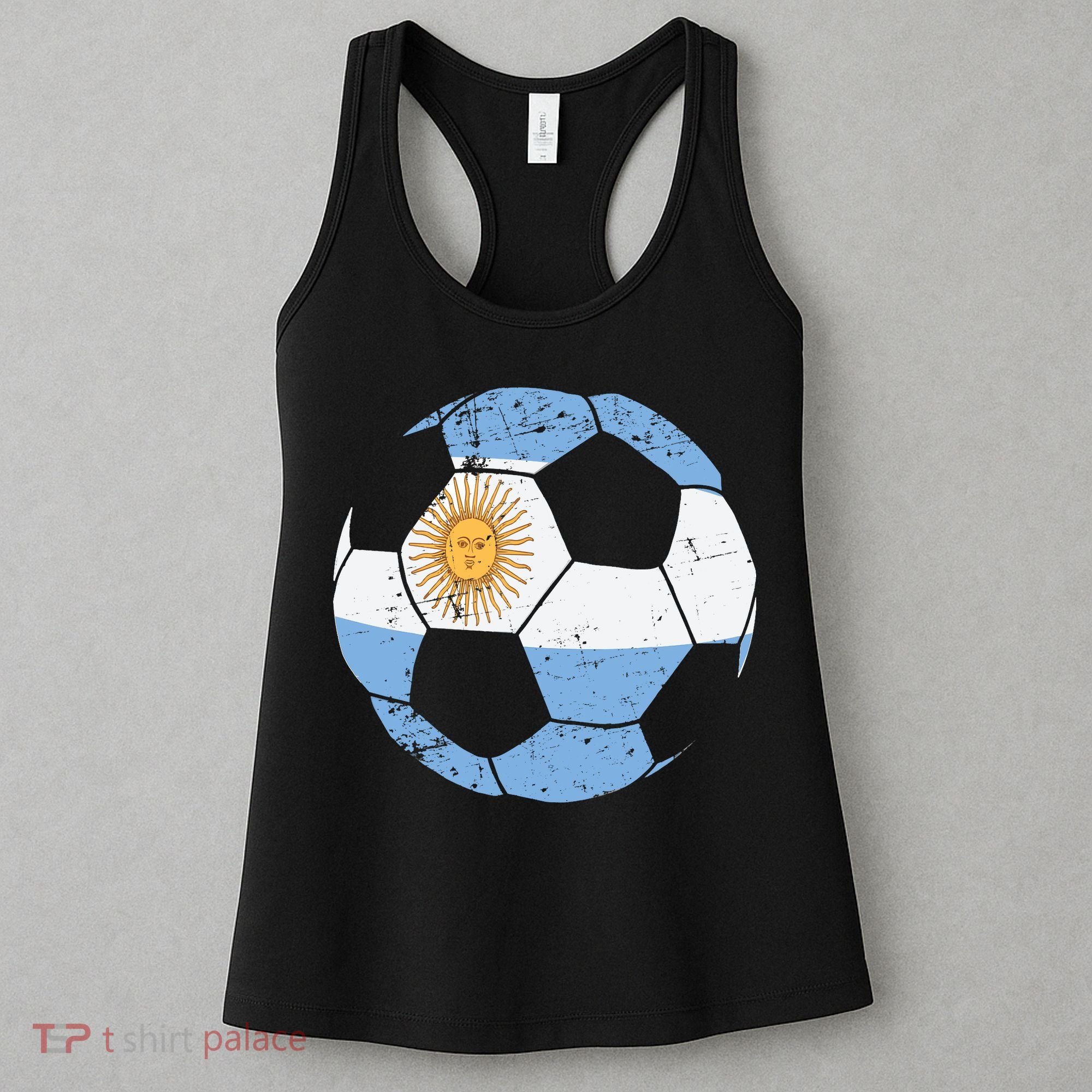 Argentina Soccer Ball Flag Jersey Argentinian Football Women's Tank Top