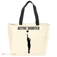 Active Shooter Basketball Funny Sport Lover Humor Tote Bag thumb 0